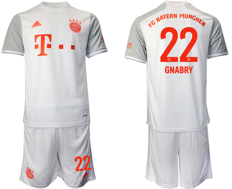 Men 2020-2021 club Bayern Munich away #22 white Soccer Jerseys->->Soccer Club Jersey